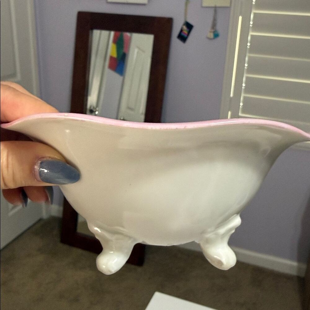 Vintage Antique R.S. Prussia Pink Floral Scalloped Footed Bowl Made in Germany - Picture 4 of 6